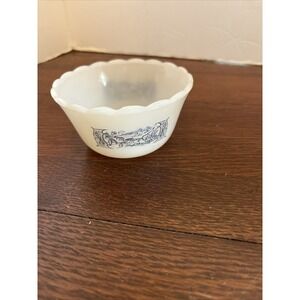 Currier and Ives Vintage Horse and Buggy Custard/Ramekins Cups Milk Glass